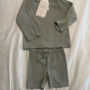 H&M Kids Infant Ribbed Swim Set - Green Gray